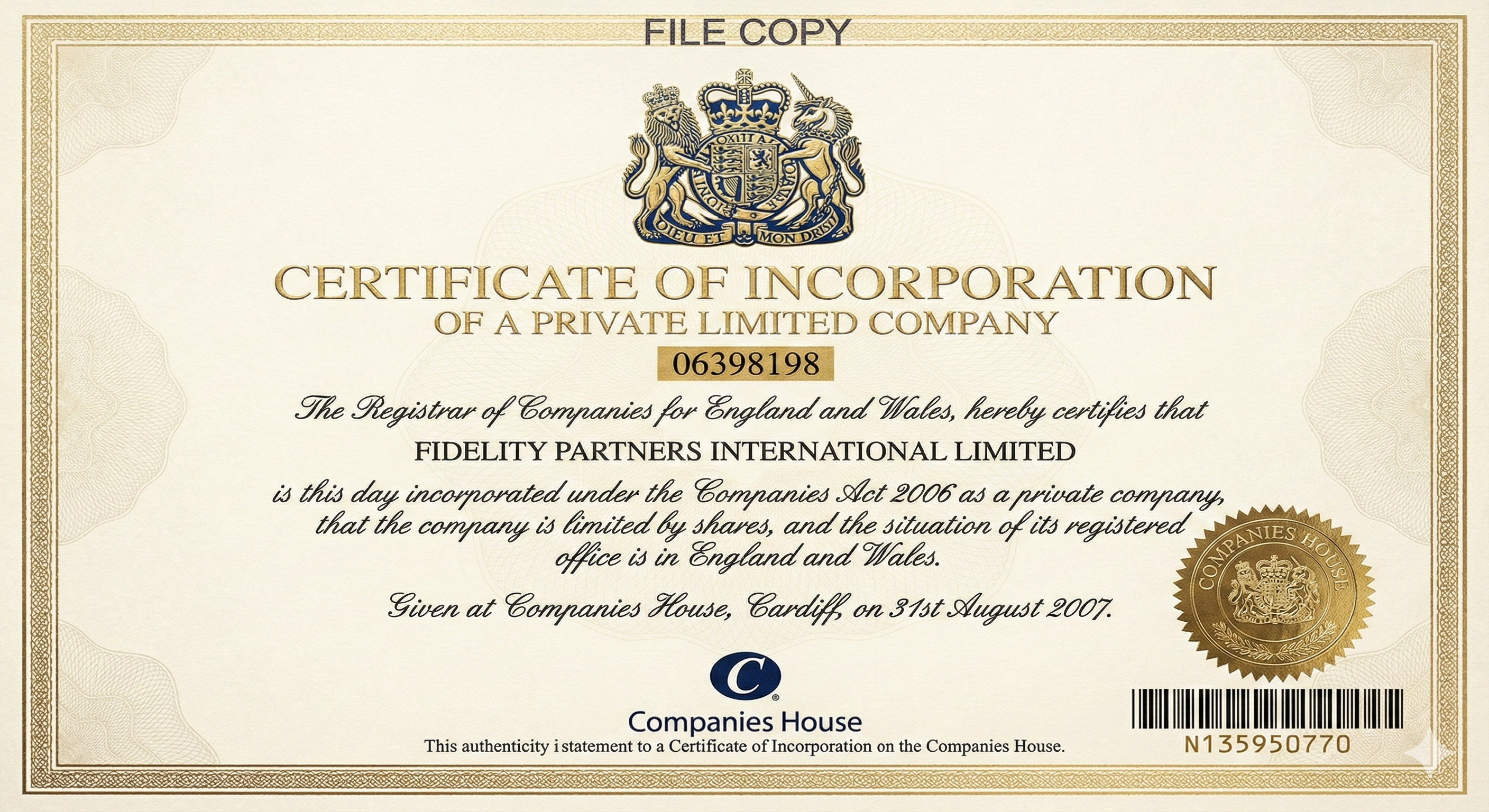 Company Certificate